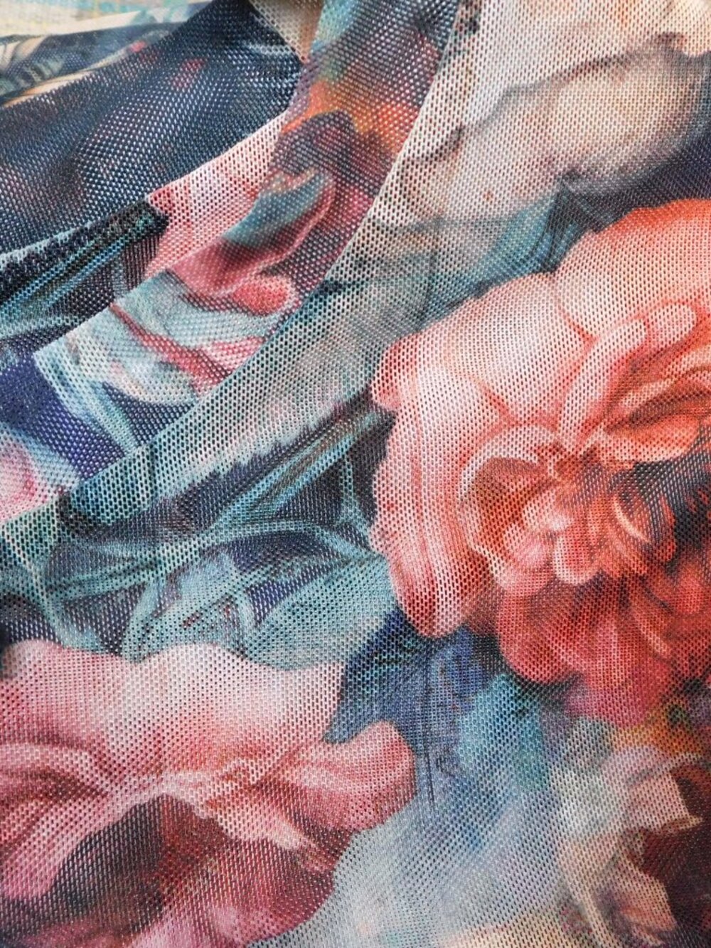 Johnny Was 3/4 Sleeve Mesh Midi Dress | Teyros Scarf | Floral | EUC | XL - Picture 7 of 9